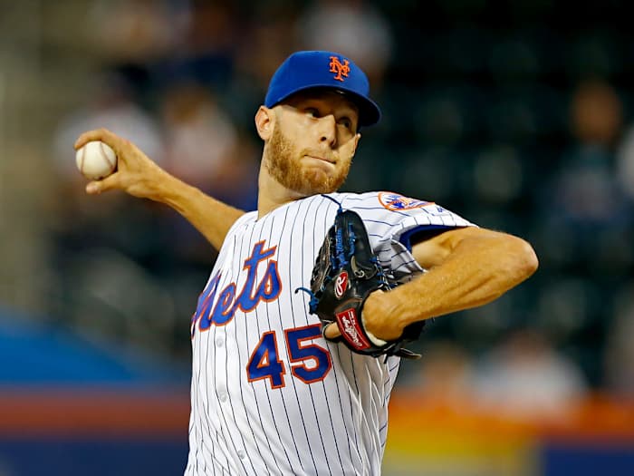 Sep 10, 2019; New York City, NY, USA;  New York Mets starting pitcher Zack Wheeler (45) pitches in the first inning against the Arizona Diamondbacks at Citi Field. Mandatory Credit: Noah K. Murray-USA TODAY Sports